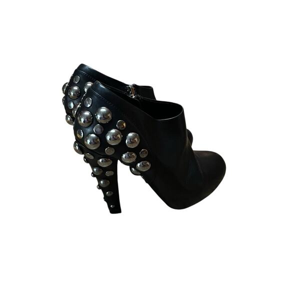 Gucci Babouska Leather Ankle Booties Back Silver Studded EU 35.5 US 5.5 - Picture 3 of 13